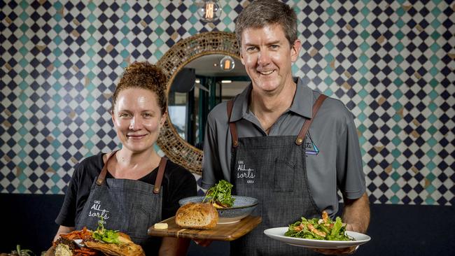 All Sorts owners Katrina Barlow and Cameron Shield with some of their fare. Picture: Jerad Williams