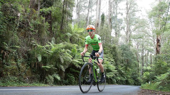 Australian pro cyclist Brendan Canty chose the beautiful Dandenongs to train before hitting the 2018 season. Picture: Michael Klein