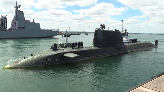 A UK Royal Navy nuclear-powered submarine.