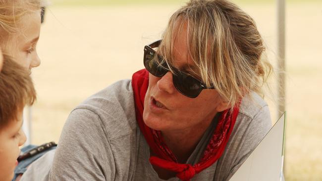 Eurobodalla Mayor Liz Innes at the evacuation centre at the height of the fires in January. Picture: John Grainger