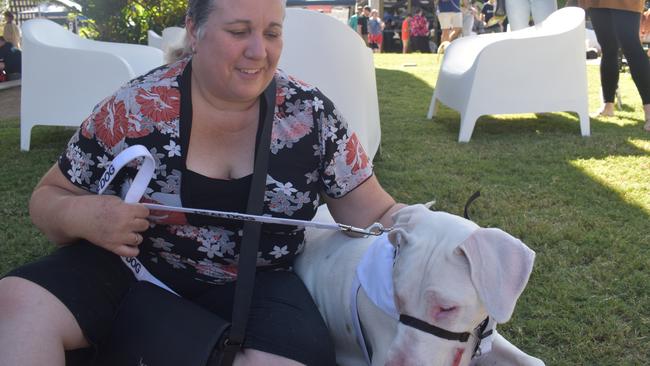 Ipswich 2023 Dog Day at Nicholas Street Precinct pictured is Kirsty Birgan with dog Pixie