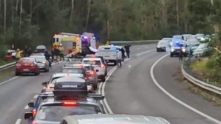 The Princes Hwy was shut in both directions after the fatal crash. Picture: Facebook.