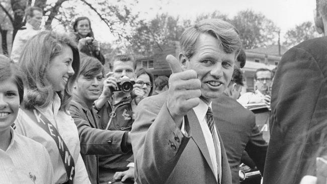 RFK at a campaign appearance in Bloomington, Indiana, just a month before he was shot.