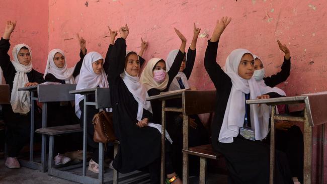 A class at Gawhar Shad Begum school in Herat. Picture: AFP