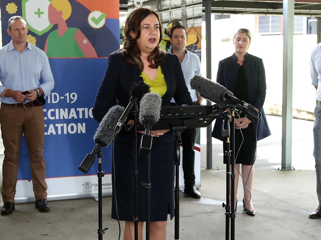 Queensland Premier Annastacia Palaszczuk says the government is standing firm on the December 17 reopening date. Picture: NCA NewsWire / Jono Searle