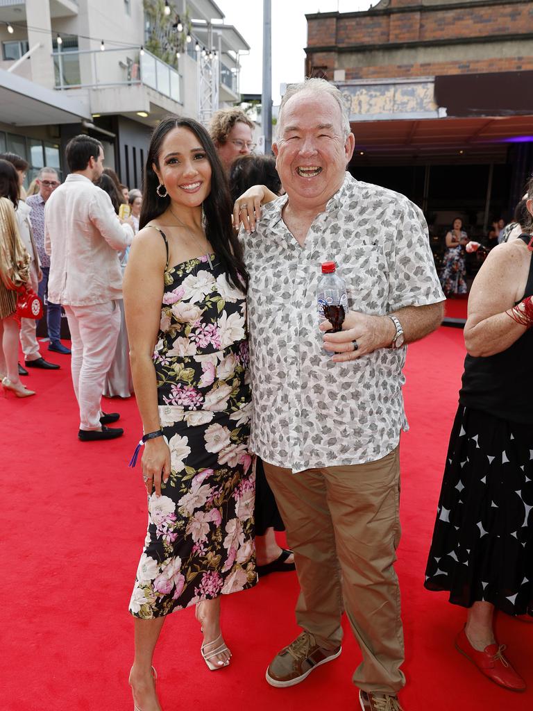 Anita Anabel and BBQ Bob at the Netflix world premiere of Boy Swallows Universe at New Farm Cinemas. Picture: Josh Woning