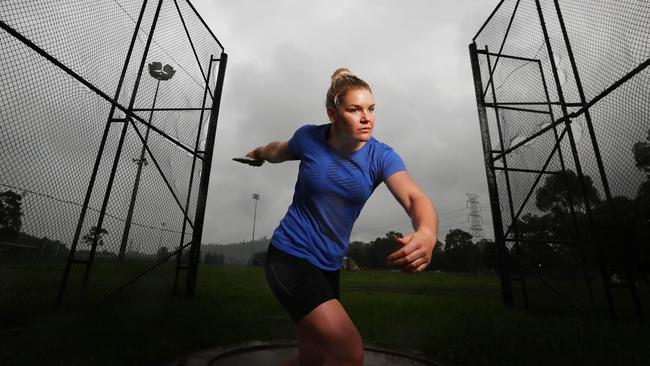 Discus thrower Dani Stevens preparing for the national titles in Sydney. Picture: John Feder