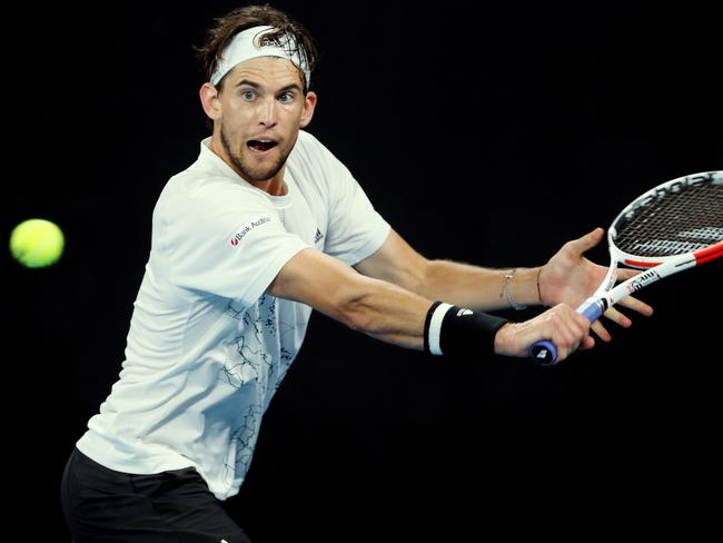 Australian Open tennis. 12/02/2021. Day 5..  Dominic Thiem vs Nick Kyrgios on John Cain Arena. Dominic Thiem 4th set   . Pic: Michael Klein