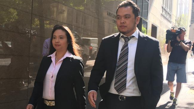 Judy Thanh Le Nguyen and her husband Joseph Ngo at the Melbourne Magistrates Court.