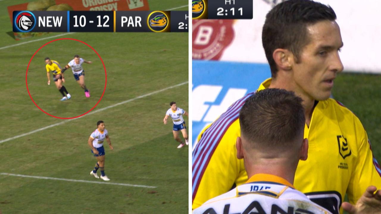 Clint Gutherson's collision with referee Peter Gough.