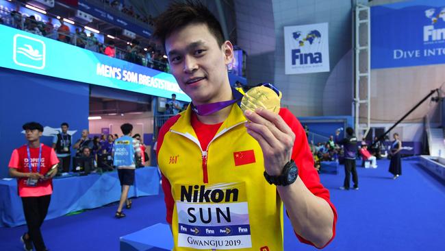 Sun Yang also won gold in the 200m freestyle. Picture: Ed Jones/AFP)