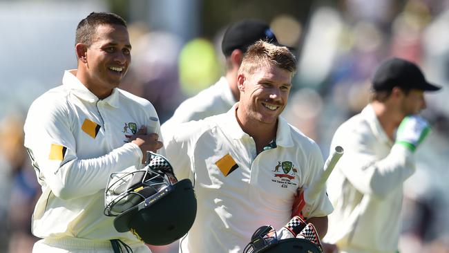 Khawaja and Warner have known each other for close to 30 years. (AAP Image/Dave Hunt)