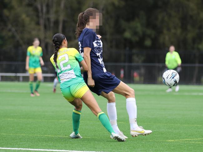 The joint top goal scorer of the First Grade FNSW League 1 Womens competition in action.