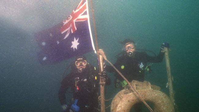 The scuttled HMAS Hobart off the coast of Rapid Bay.