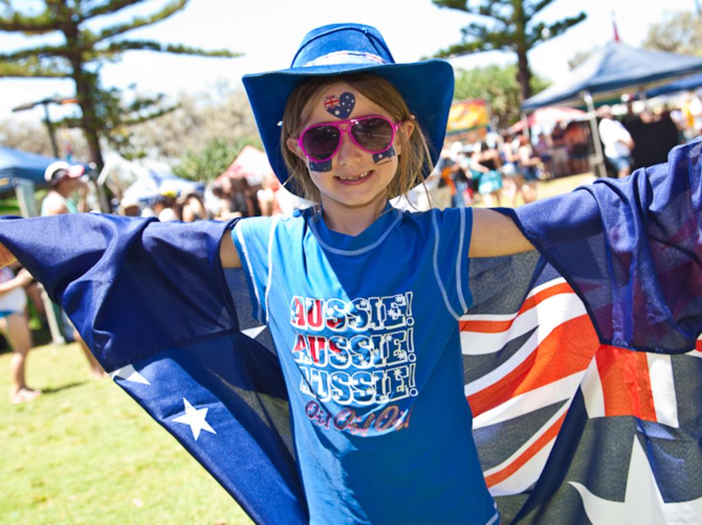 AUSSIE DAY: A little local decked out in her Australia Flag on the Sunshine Coast. Photo Contributed