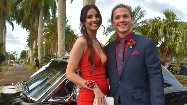 Halle Oosen and Hayden Pullen at the Mackay State High School formal at the MECC, on Wednesday November 18. Picture: Zizi Averill