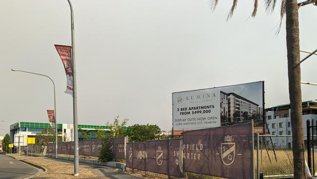 The site of a planned 46-storey development on High St, Penrith.