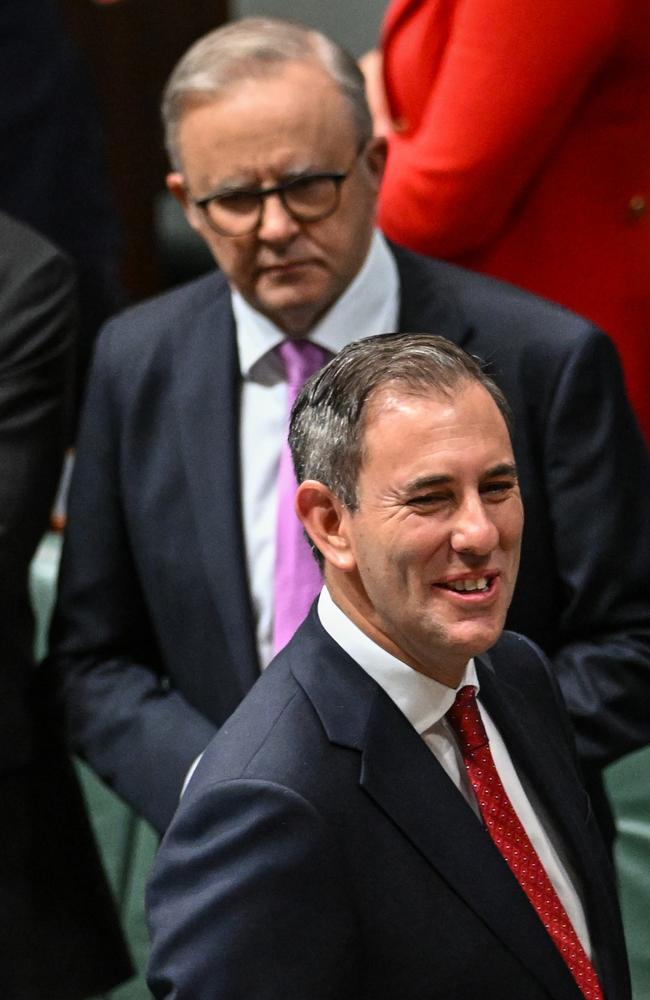 Treasurer Jim Chalmers (front) and Prime Minister Anthony Albanese ahead of the federal budget