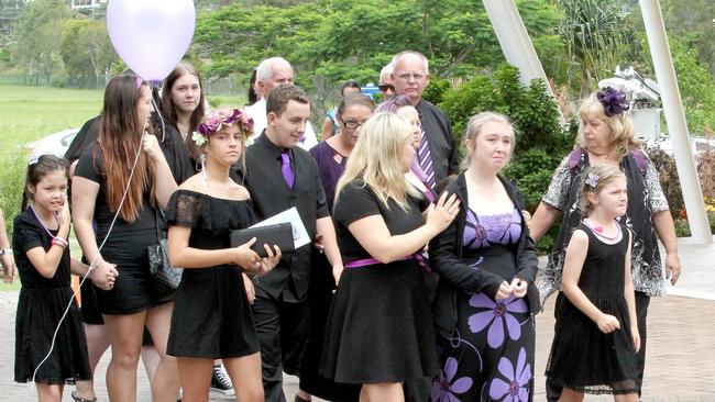 Family and Friends at Teresa Bradford's funeral held at the Allambe Gardens at Nerang. Picture Mike Batterham