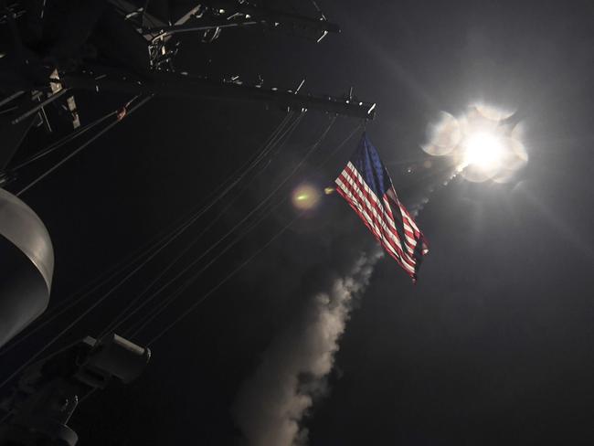 Guided-missile destroyer USS Porter (DDG 78) launches a tomahawk land attack missile in the Mediterranean Sea. Picture: Mass Communication Specialist 3rd Class Ford Williams/US Navy via AP