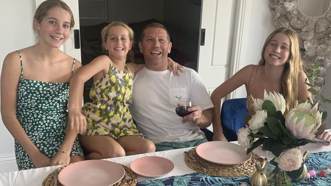 Bryan Fletcher celebrating his birthday with his daughters.