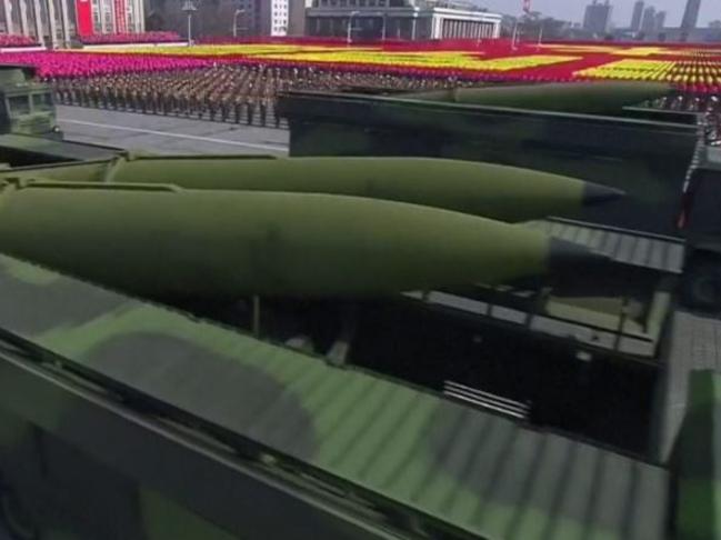 A close up of the new SRBM on parade. Picture: KCTV