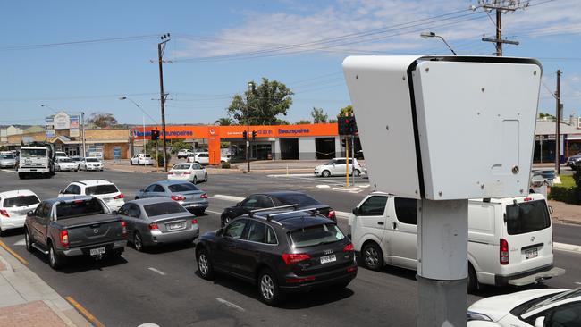 The speed camera near the corner of Diagonal and Oaklands roads at Glengowrie.