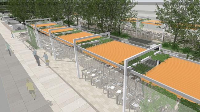 A concept design for Mildura city's refreshed streetscape could see more outdoor dining. Picture: Supplied.