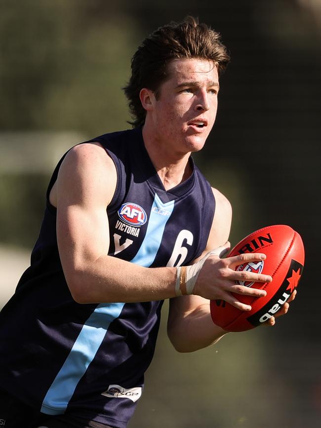 Josh Ward, pictured playing for Vic Metro in a trial game, continued his red hot form with 35 disposals. Picture: AFL Photos/Getty Images