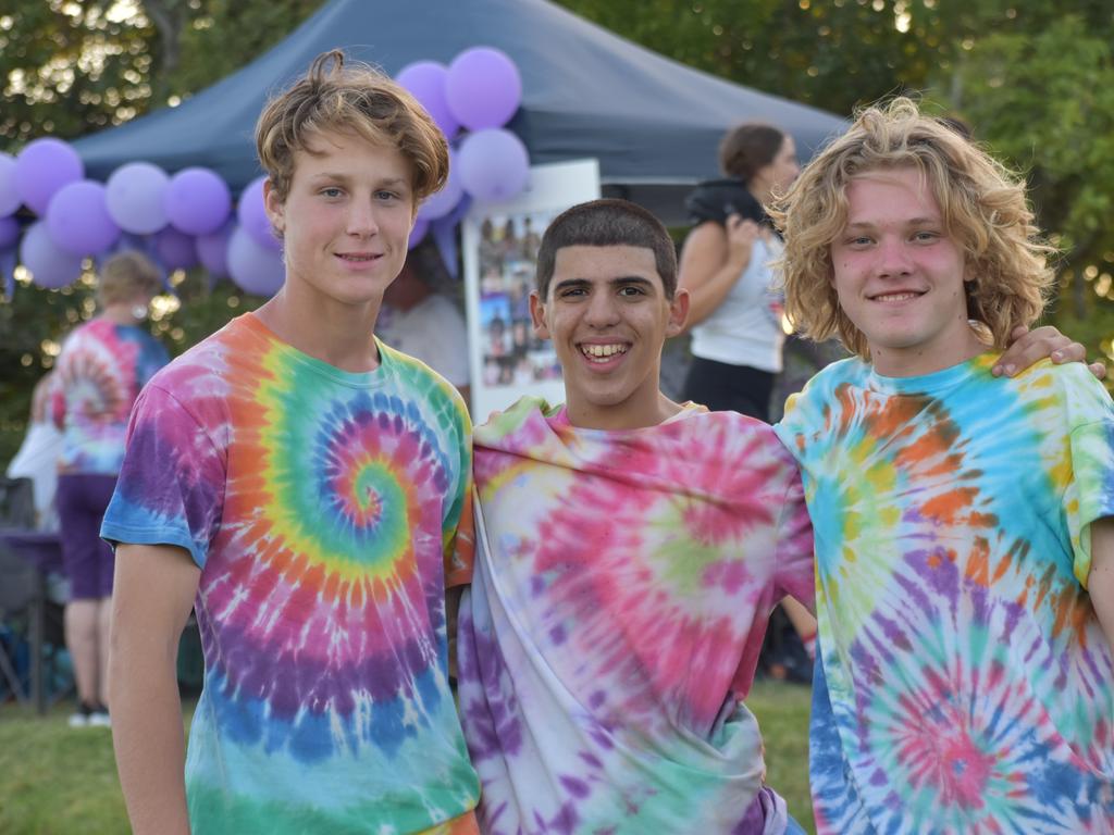 Donovan Ryan Ellul, Dean Grech and Augie's son Jack Auguston at the Mackay Pioneer Valley Relay For Life, September 2021. Picture: Lillian Watkins