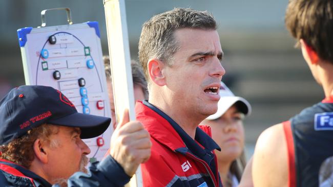 Norwood coach Jarrod Cotton at three Quarter time. Picture: AAP IMAGE/DEAN MARTIN