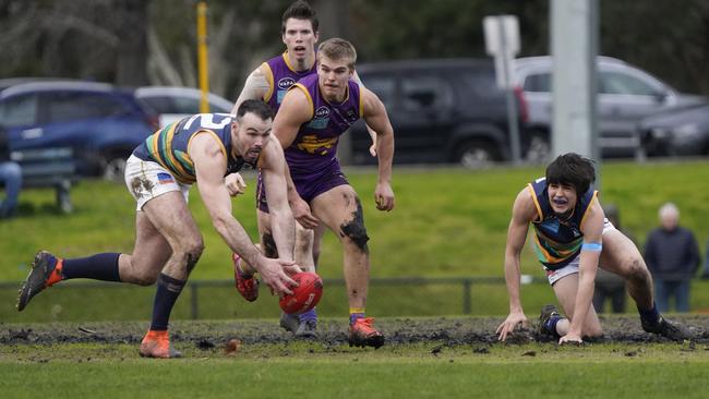 William Coates of St Kevins OB on the ball against Collegians. Picture: Valeriu Campan