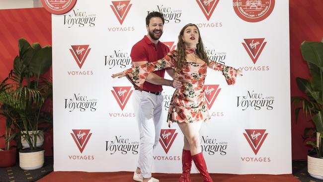 Matt Agnew and Esme Louise attend Virgin Voyages' Resilient Lady launch. Picture: Naomi Rahim