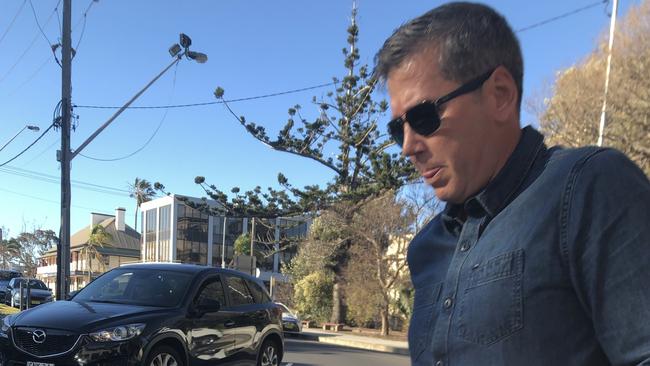 Matthew Hanks leaves Wollongong police station in 2019. Picture: Madeline Crittenden