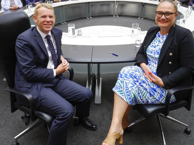 WELLINGTON, NEW ZEALAND - FEBRUARY 08: Prime Minister Chris Hipkins, Deputy Prime Minister Carmel Sepuloni and cabinet ministers pose during a cabinet meeting at Parliament on February 08, 2023 in Wellington, New Zealand. Newly elected Prime Minister Chris Hipkins has reshuffled the Labour cabinet following the resignation of former Prime Minister Jacinda Ardern on 25 January. (Photo by Hagen Hopkins/Getty Images)