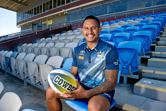 Ben Barba at at BB Print Stadium on Wednesday November 7 after the announcement that Mackay will host a trial game between the Cowboys and Melbourne Storm in 2019.