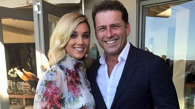 Jasmine Yarbrough and Karl Stefanovic at their mid-March commitment ceremony. Picture: Supplied