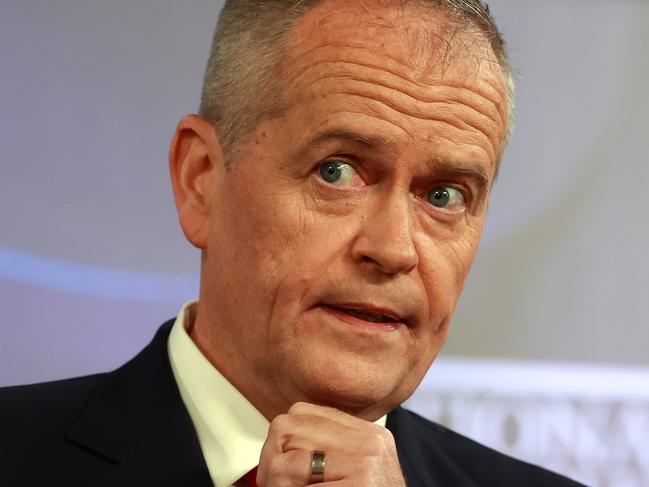 CANBERRA, AUSTRALIA NewsWire Photos APRIL 28, 2021:  Former Australian Labor Party leader and NDIS Shadow Minister, Bill Shorten, at the National Press Club in Canberra.Picture: NCA NewsWire / Gary Ramage