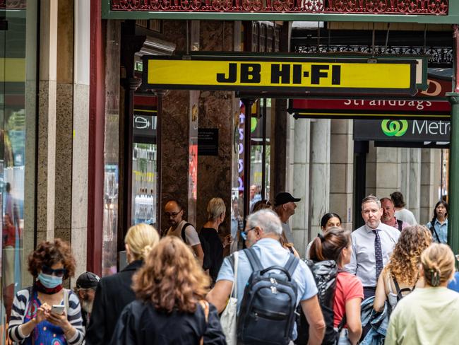 Business Finance Generics. Retail, Shoppers at JB Hi-FI Store Sydney. Pitt St Mall Sydney Store. Picture - ChrisPavlich/The Australian