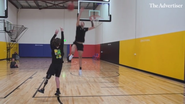 Adelaide boy practices for special basketball game