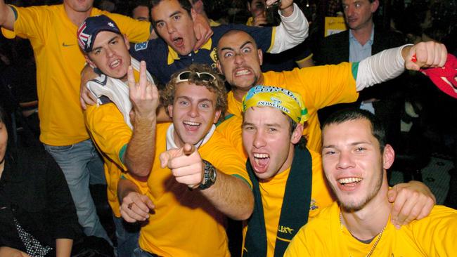 Thousands of fans turned out to Circular Quay live site to watch Aust vs Japan in the World Cup Soccer. At Jacksons on George.