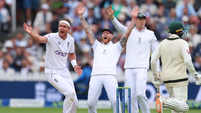 Stuart Broad continued his unique style of appeals. Picture: Getty Images