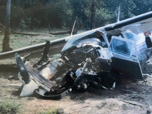 Darwin Buffaloes footballer Greg Bruce survived a light aircraft crash near the Goomadeer airstrip in Arnhem Land in October, 1998. Picture: Supplied.