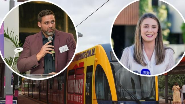 City planning committee chair Mark Hammel and Housing Minister Meaghan Scanlon faced with challenge of building around light rail Stage 3 between Broadbeach to Burleigh.