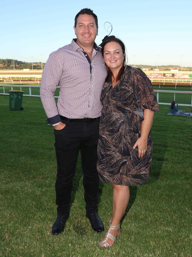 MELBOURNE, AUSTRALIA - MARCH 15 2024 James and Michelle Bradley attend the 2024 Pakenham Cup Picture: Brendan Beckett