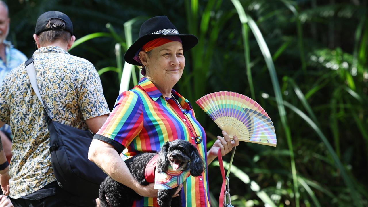 Janet Wilson and her toy poodle Bobbi entered the dog competition at the Cairns Pride Festival's Pride Fair day, held at the Tanks Arts Centre, Edge Hill. Picture: Brendan Radke