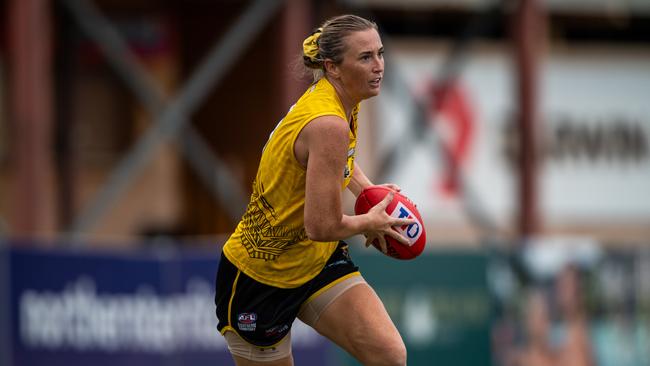 Mickayla Ward in the St Mary's vs Nightcliff Tigers 2023-24 NTFL women's qualifying final. Picture: Pema Tamang Pakhrin