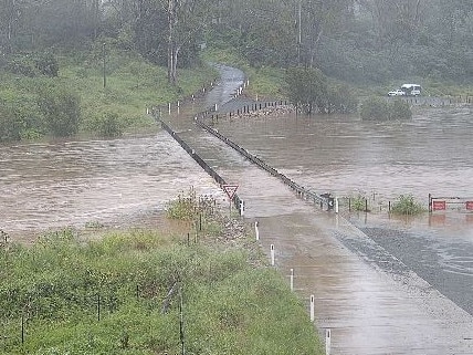 Savages Crossing at Fernvale, west of Brisbane on Tuesday morning. Picture: Qld Govt