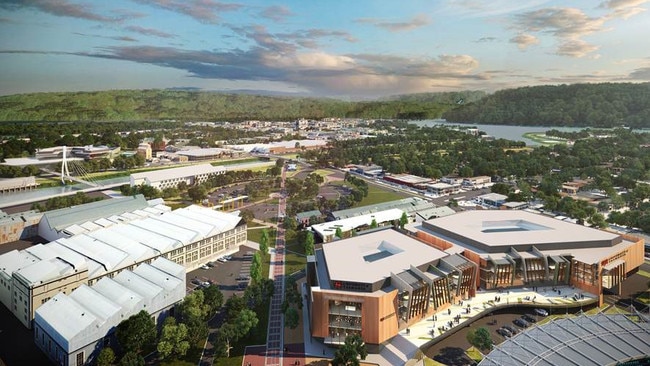 An artist’s impression of the revitalised Launceston campus from the University of Tasmania stadium. Picture: SUPPLIED