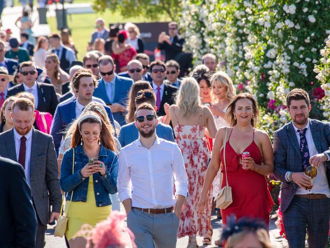 Thousands flock to Flemington. Lexus Melbourne Cup 2019 at Flemington racecourse. Picture: Jason Edwards